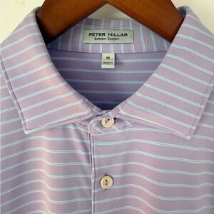 Peter Millar Men's Lavender Striped Polo